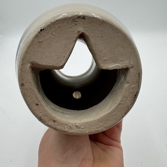 Vintage Williamsburg Pottery BIRD HOUSE Cobalt Blue Salt Glazed Bottle Shape - Picture 7 of 12